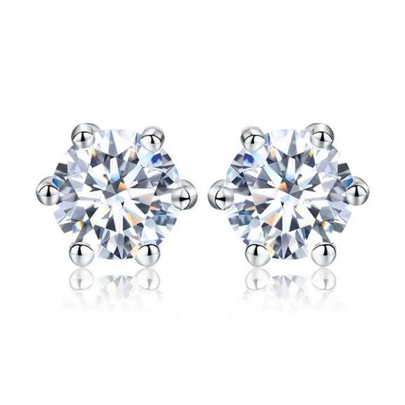 New! Certified 1ct  t.w. Moissanite stud Earrings - Picture 3 of 4